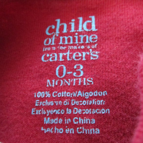 Carters Child of Mine 2 Pc Onesie Bundle Boys 0-3M‎ Blue Red Short Sleeve Sports - Picture 5 of 5